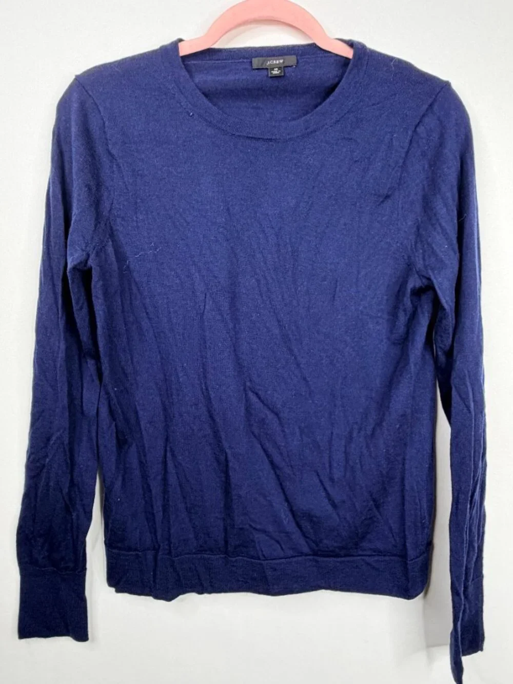 J. Crew Margot Crew Neck Sweater Navy Blue Medium #A2842